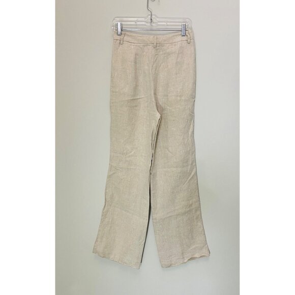 Reformation Beige Linen Wide-Leg Pants Size 6 - Picture 3 of 6